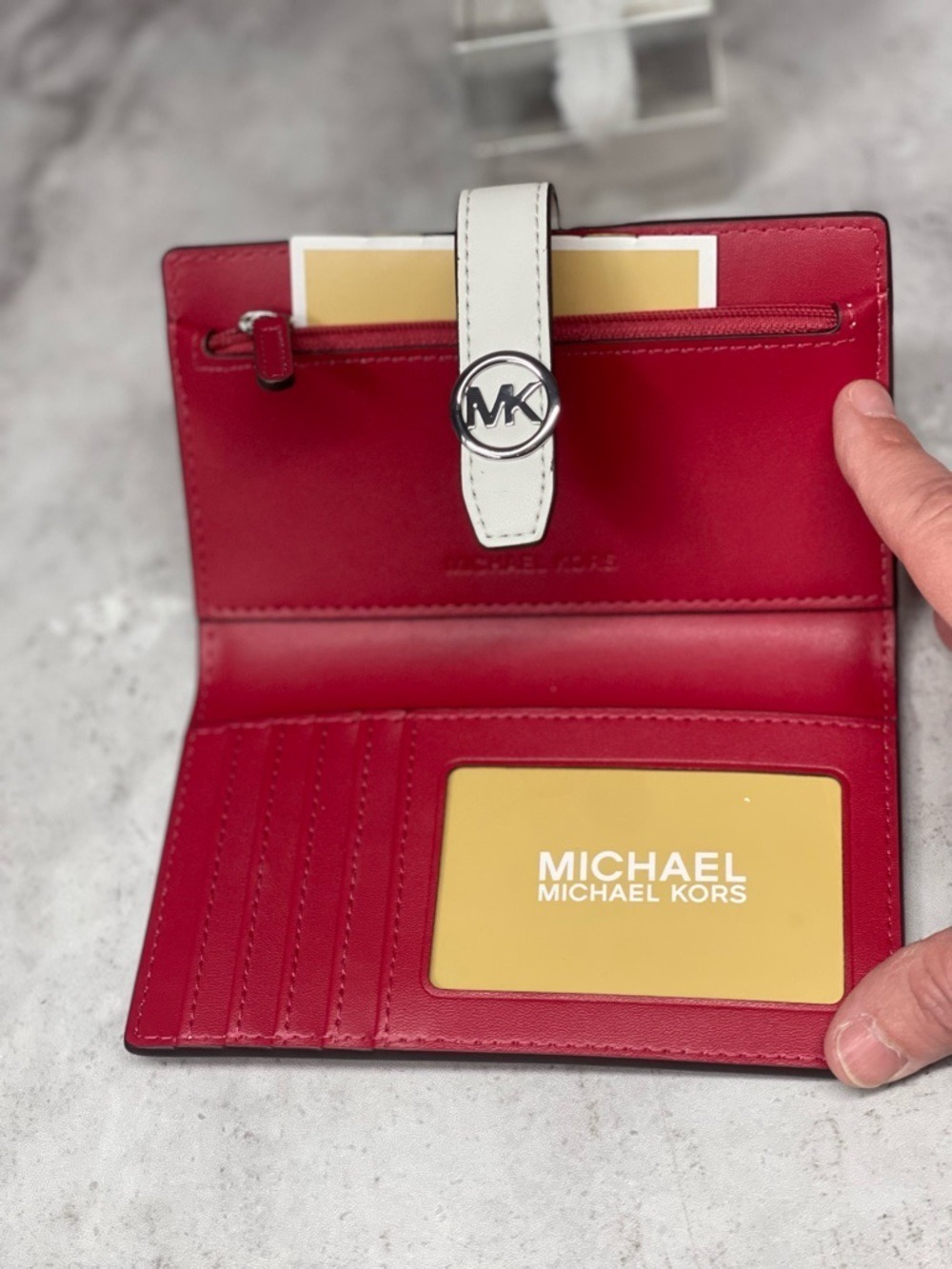 Michael Kors Marilyn Tote & Matching Wallet MK Logo Dark Raspberry - Picture 14 of 16